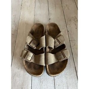 Birkenstock Arizona Women's Taupe Suede Buckle Sandals Slip On Size EU 37